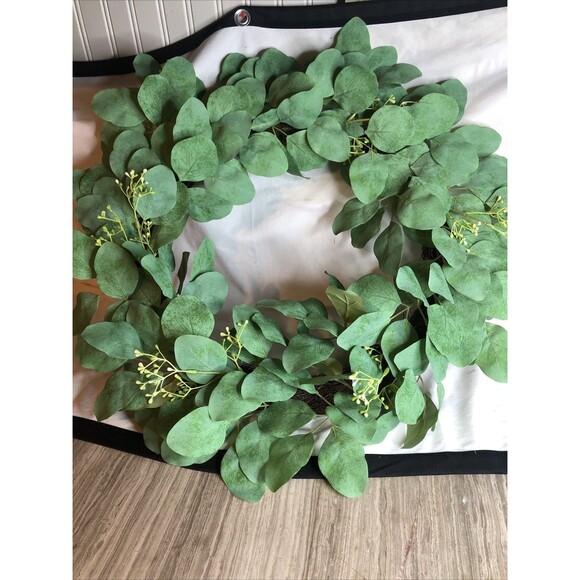 Hearth & Hand with Magnolia 24" Faux Seeded Eucalyptus Artificial Wreath Display - Picture 1 of 9